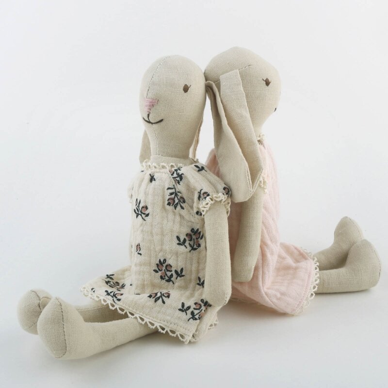 25cm costura à mão dormindo boneca brinquedo macio bicho pelúcia para coleções coelho