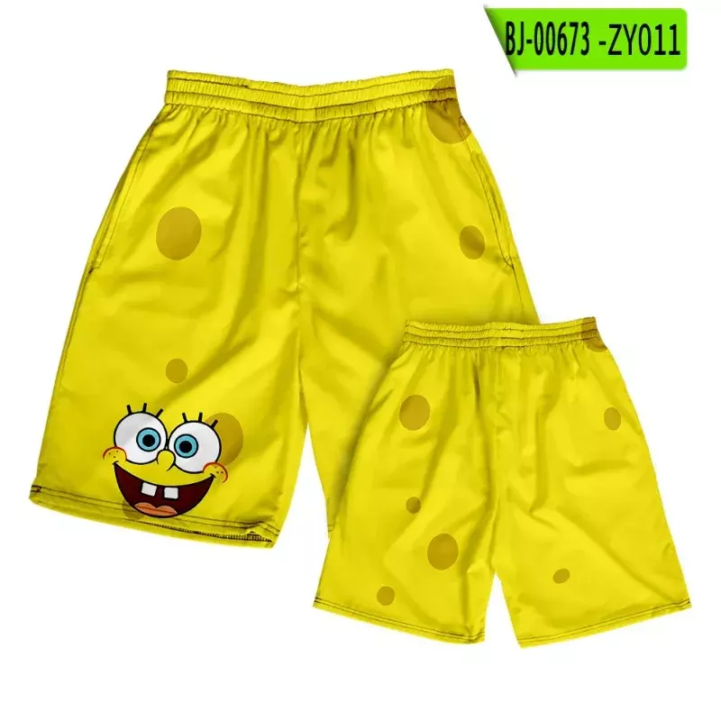 Spongebob Shorts Zomer Heren Badmode Broek Anime Boxer Korte Snel Droog Hawaii Strand Shorts Cartoon Boy Fitness Joggingbroek
