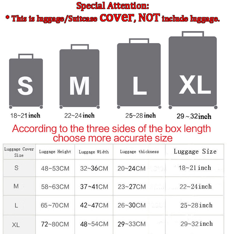 Puzzle mądrości zagęszczone pokrowiec na bagaż elastyczne pokrowce na bagaż odpowiednie dla 18 do 32 Cal walizki pokrowiec na kurz akcesoria podróżne