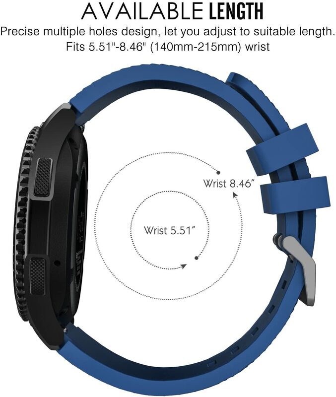 Pulseira de Silicone para Samsung Galaxy Watch, 20mm, 22mm, 3, 4, 5, 46mm, 42mm, Gear, S3, Sport Frontier, Active 2, Huawei GT 2, correia 2e