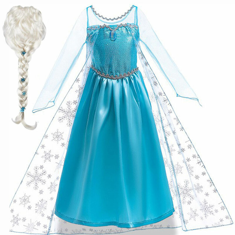 Disney-Costumes de festival Elsa pour filles, robe de soirée de carnaval, robe de Rh, vêtements de jeu pour enfants, robe de princesse congelée, 2024