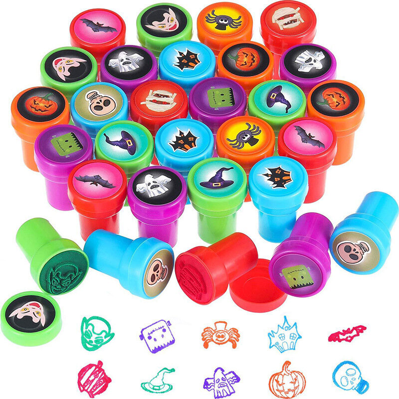 Berbagai macam cap untuk anak-anak Self-Ink guru Stamps pesta rasa hadiah kotak harta karun kelas Paskah Telur Stuffers hadiah mainan