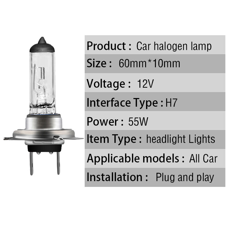 2Pcs H7 12V 55W Mistlampen Halogeen Lamp High Power Auto Koplampen Lamp Auto Licht Mitsubisi launcher 7000Lm Bron Parkeergelegenheid