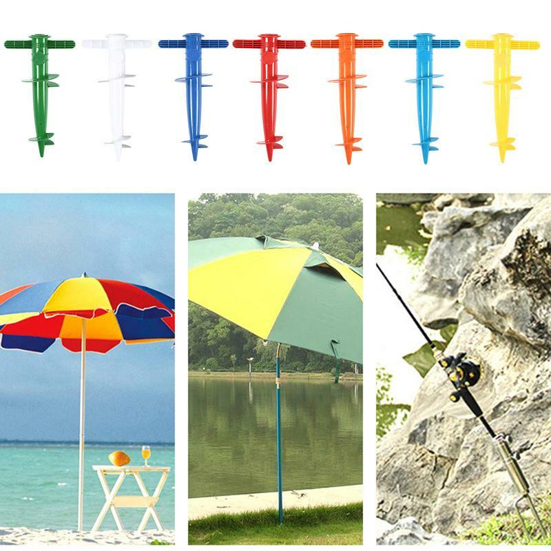 Base de plástico ajustable para sombrilla, soporte de anclaje de fijación de suelo y arena, portátil, para playa, Patio