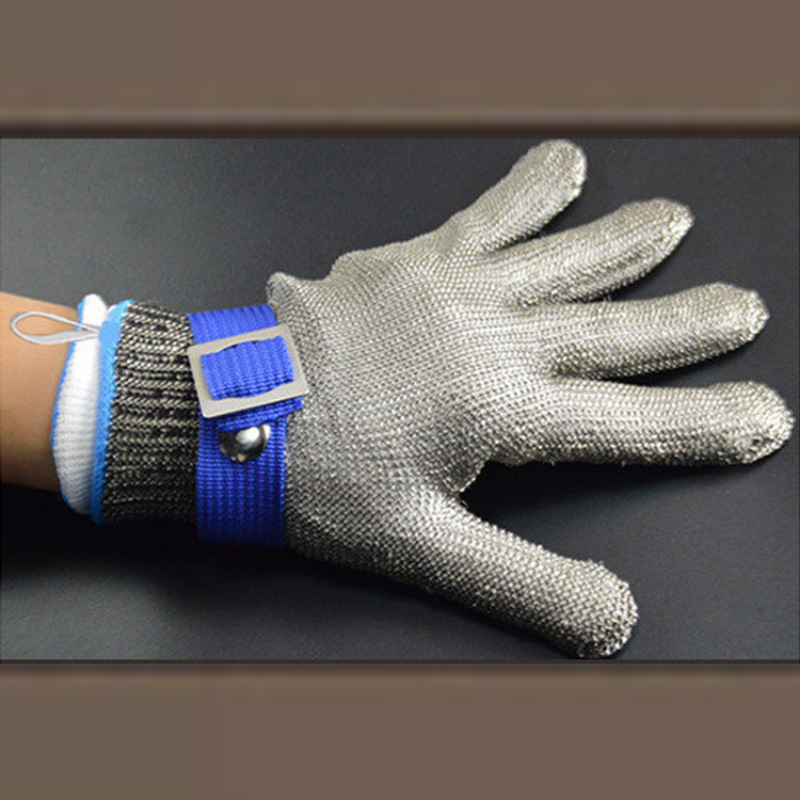 Acciaio inossidabile grado 5 antitaglio resistente all'usura macellazione giardinaggio protezione delle mani assicurazione sul lavoro guanti in filo di acciaio 1 pz