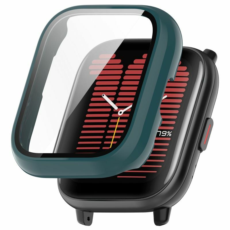 Kaca Tempered + casing untuk Amazfit Active (A2211) jam tangan pintar cangkang Bumper tali penutup penuh aksesori pelindung layar