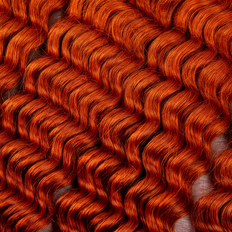 Bulk Hair Extensions Deep Curly Wavey Ginger Color Virgin Hair Extensions Weaving for Hair Salon