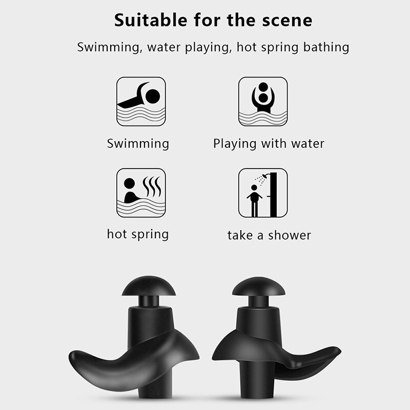 1 paio di tappi per le orecchie in Silicone morbido con scatola di immagazzinaggio auricolari impermeabili protezione per le orecchie da bagno per bambini tappi per le orecchie per adulti accessori per il nuoto