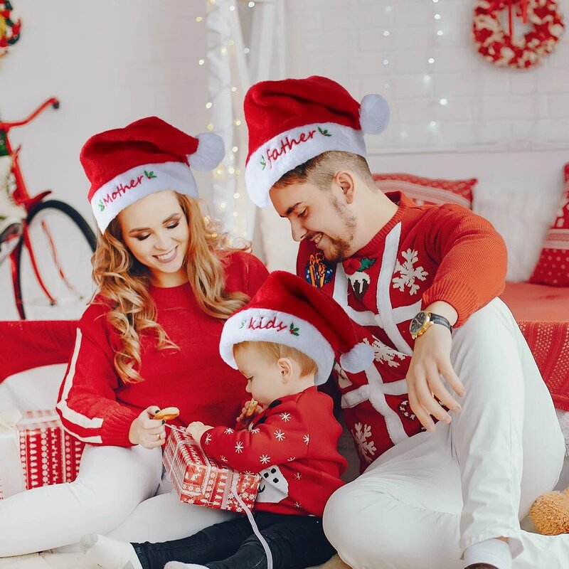 Chapéus de Natal de alta qualidade para crianças, Decorações de Natal, Casa, Presentes Noel, Ano Novo 2023