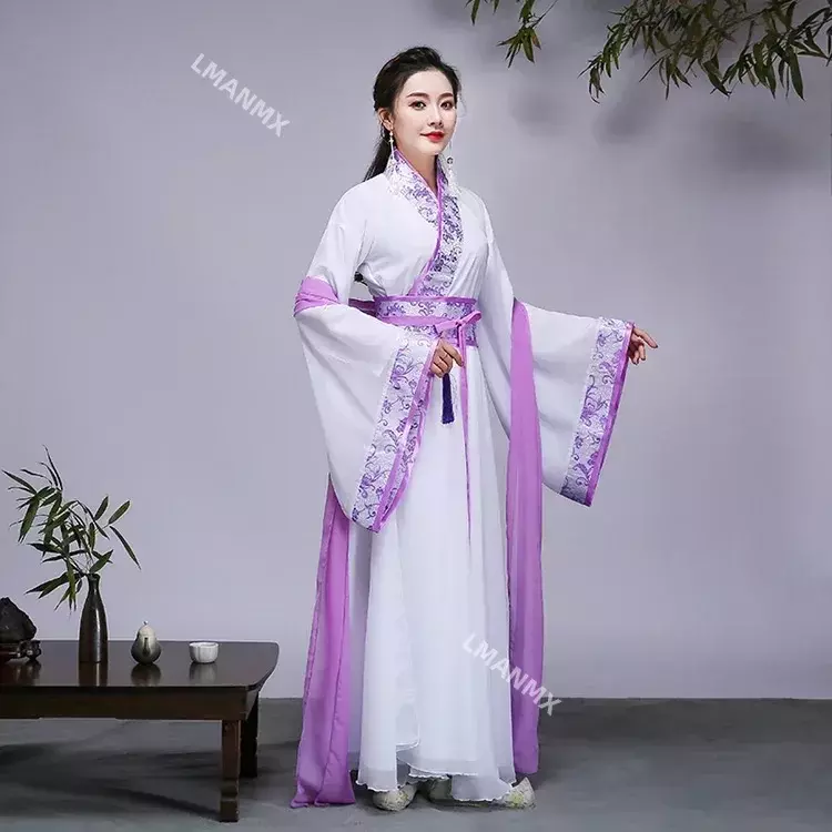 Vestido antigo hanfu chinês para mulheres, fada cosplay, terno vintage Tang, fantasia nobre princesa, dança folclórica nacional