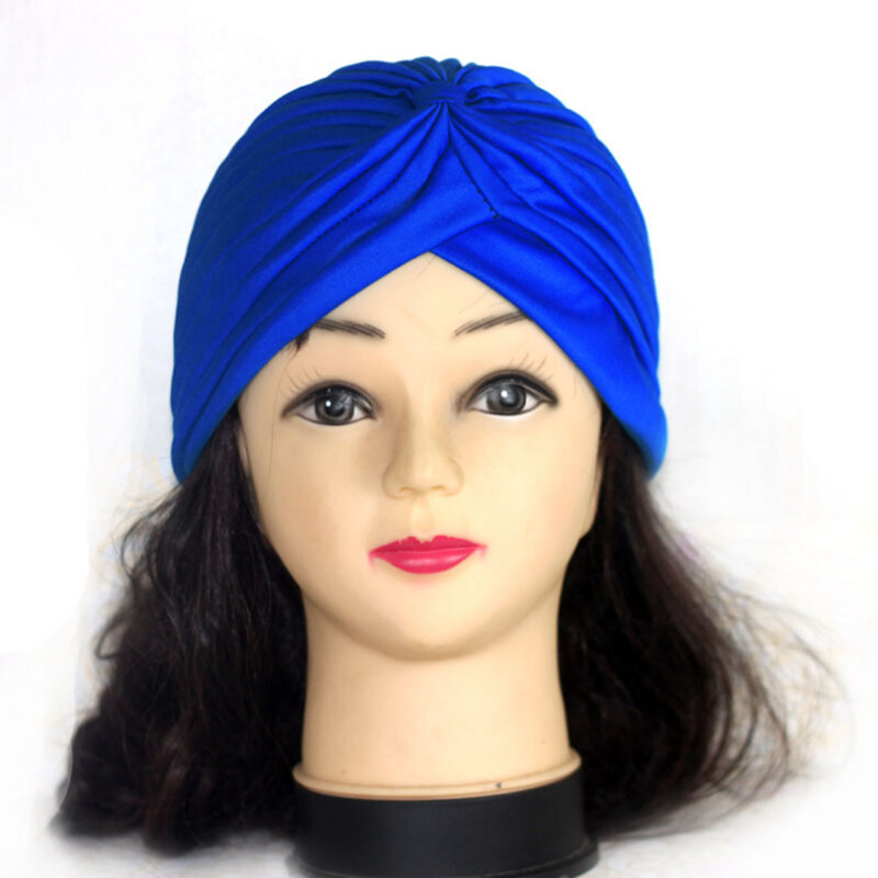 Kobiety węzeł muzułmański kapelusz dorywczo jednolity kolor chustka na głowę mężczyźni prosty szalik na głowę Chemo hidżab indyjski czapka bandany opaska elastyczna Turban