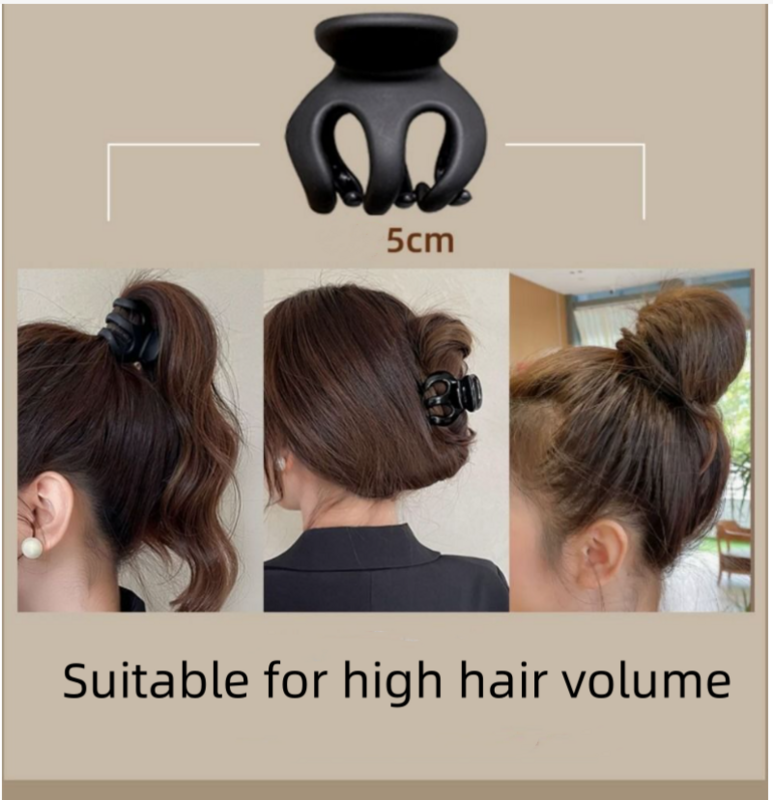 2024 New Black Matte Clip High Ponytail Clip Hair Clip Elegant Simple Hair Claw Pumpkin Clip Girl Fashion Jewelry Accessories