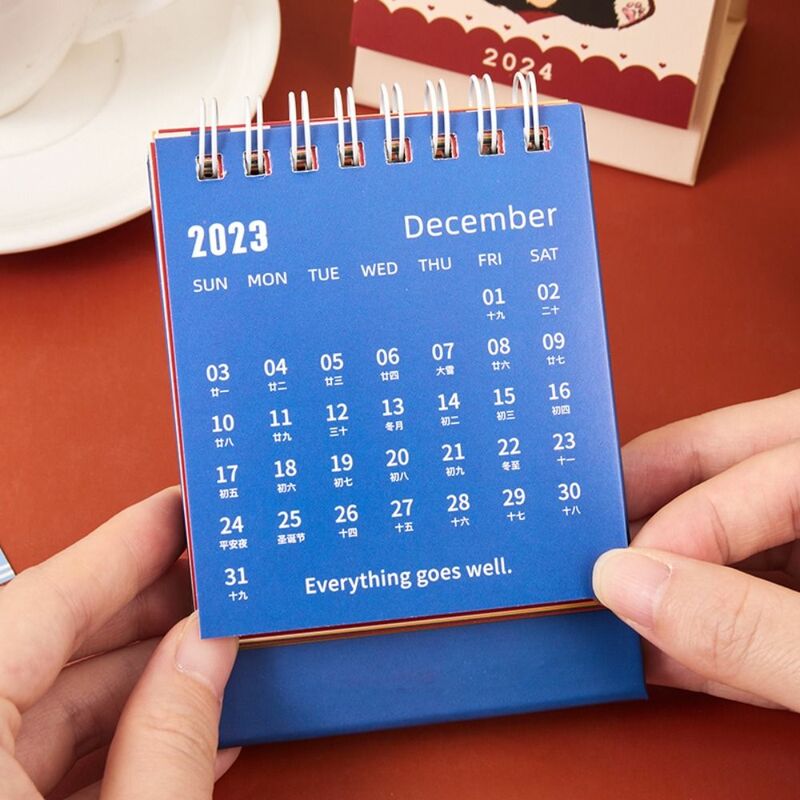 Organizador de Agenda diaria, calendario de escritorio abatible de pie, 2024