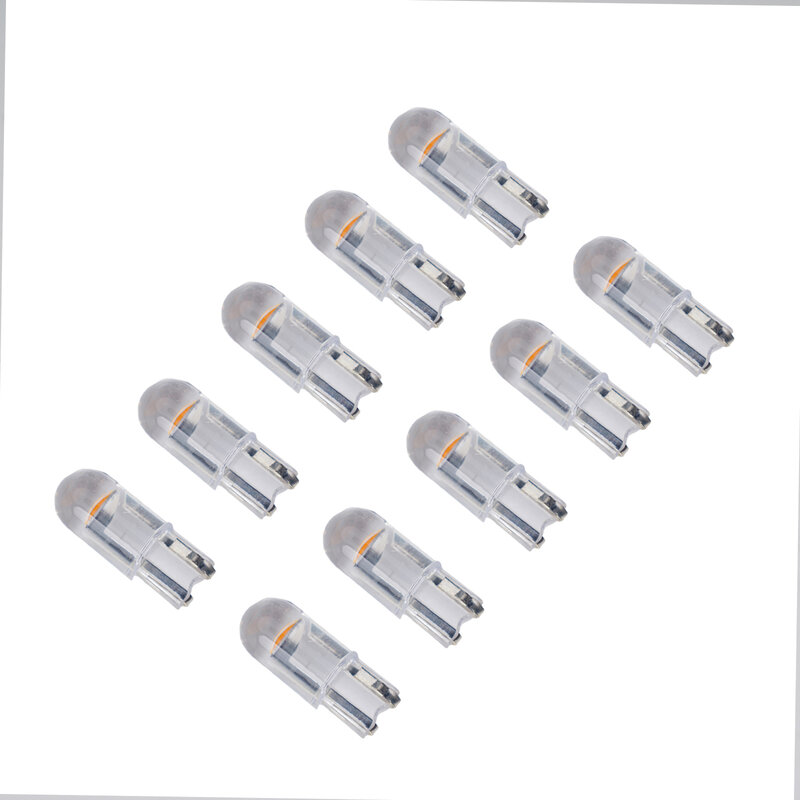 Lampu mobil T10 W5W bohlam LED Dome daya rendah baca konsumsi 10 buah Set lampu pelat nomor kaca COB pengganti