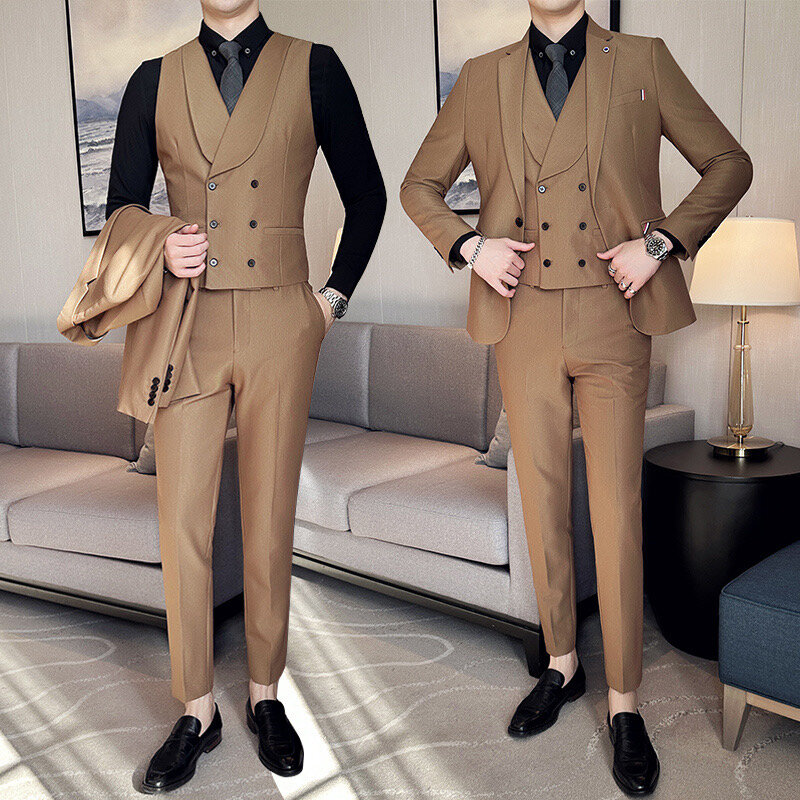 61Groom suit groomsmen vest suit slim vest pants suit