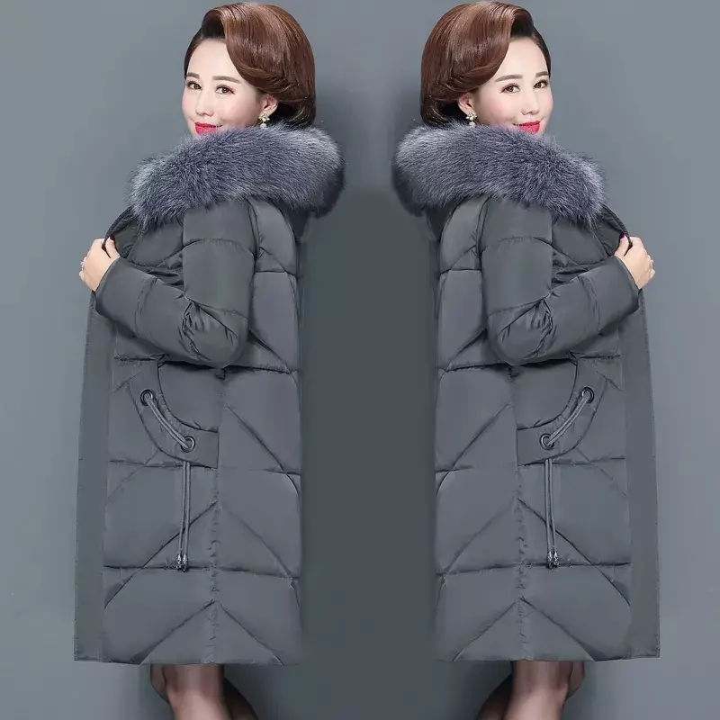 Женское зимнее хлопковое пальто для женщин среднего возраста, новинка 2023, пуховики для мам, женские зимние куртки с хлопковой подкладкой, теплые толстые парки