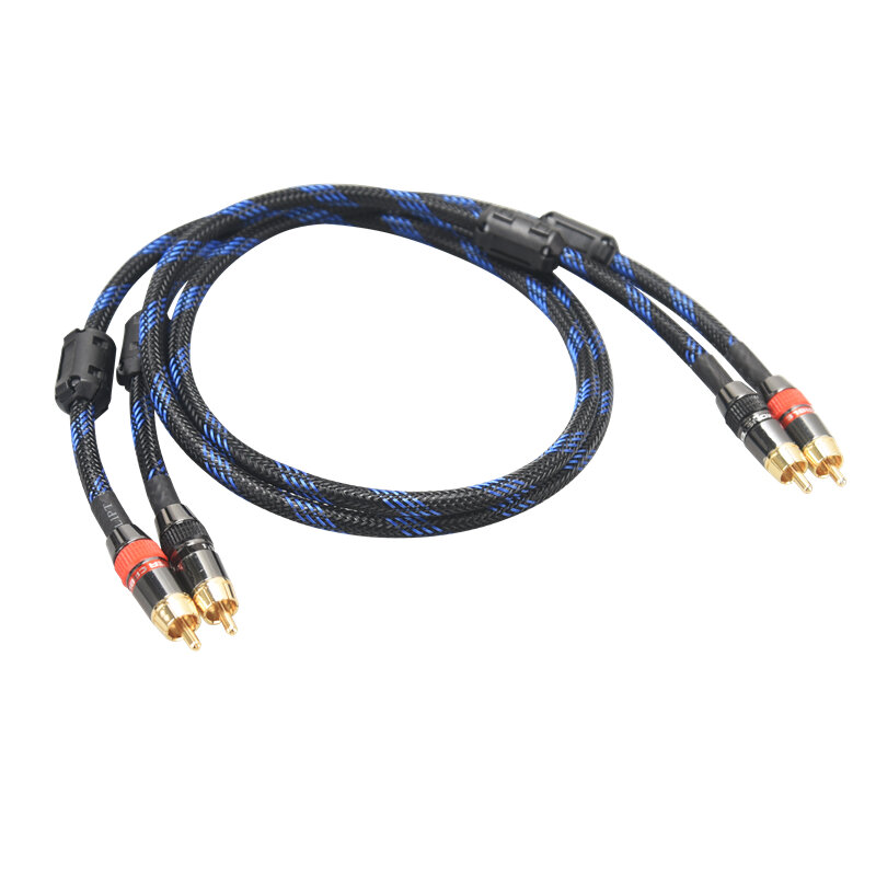 Câble Hi-Fi RCA fin de haute qualité 4N OFC, câble Audio mâle à mâle, blindage indépendant, une paire