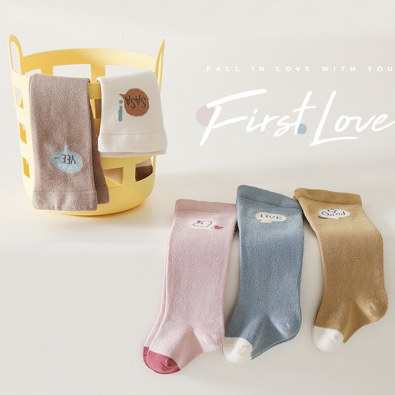 Modamama New Autumn Baby High Knee Socks Solid Color Newborn Long tube Socks Soft Cotton High Elastic Toddler Socks For 0-3 Year
