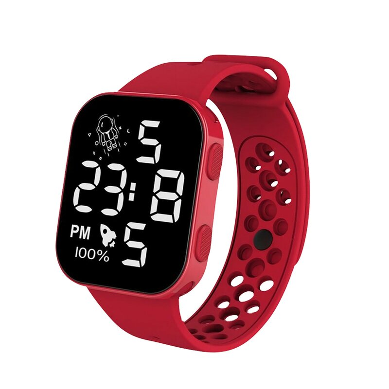 Kinder Sport elektronische Uhren tägliche Outdoor-Aktivitäten führte Anzeige Zeit quadratische Silikon armband Uhren einfach praktisch