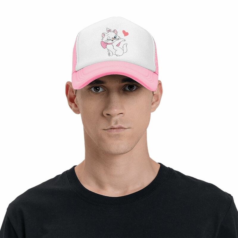 Gorra de béisbol personalizada Kawaii Marie Cat para hombres y mujeres, transpirable, divertida, dibujos animados, gatito, sombrero de camionero, deportes