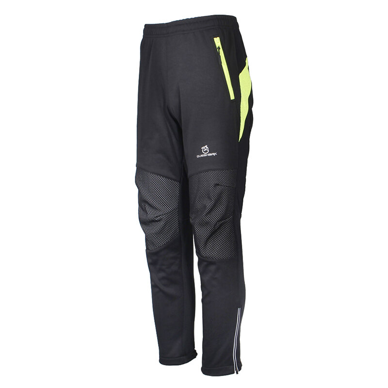 QUESHARK – pantalon chaud en polaire coupe-vent imperméable et réfléchissant pour hommes, pantalon thermique pour cyclisme, équitation, sport, vtt, vélo de route