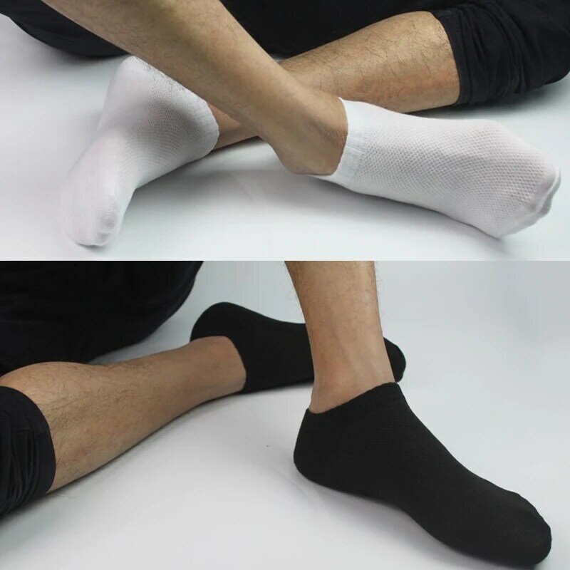 6 Paar hochwertige Herren socken schwarz und weiß einfarbig Business kurze Söckchen Unisex atmungsaktive Socken Größe EU38-47