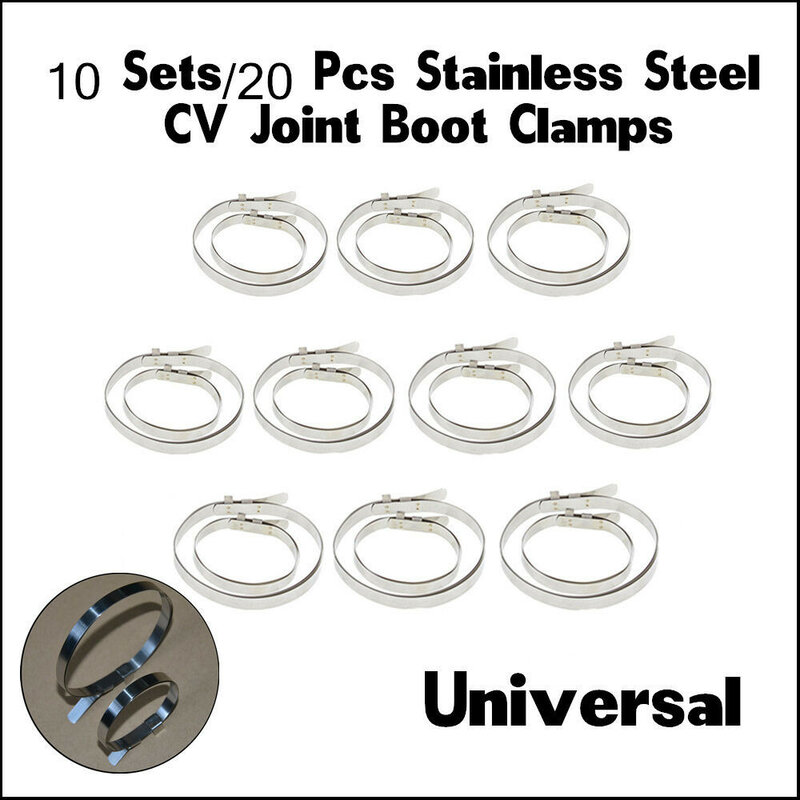 20 pz asse universale giunto omocinetico Boot Crimp Clamp Kit Auto CV Joint morsetti Banding Boot Clamp Tool 10X-Short Bands 10X-Large Bands