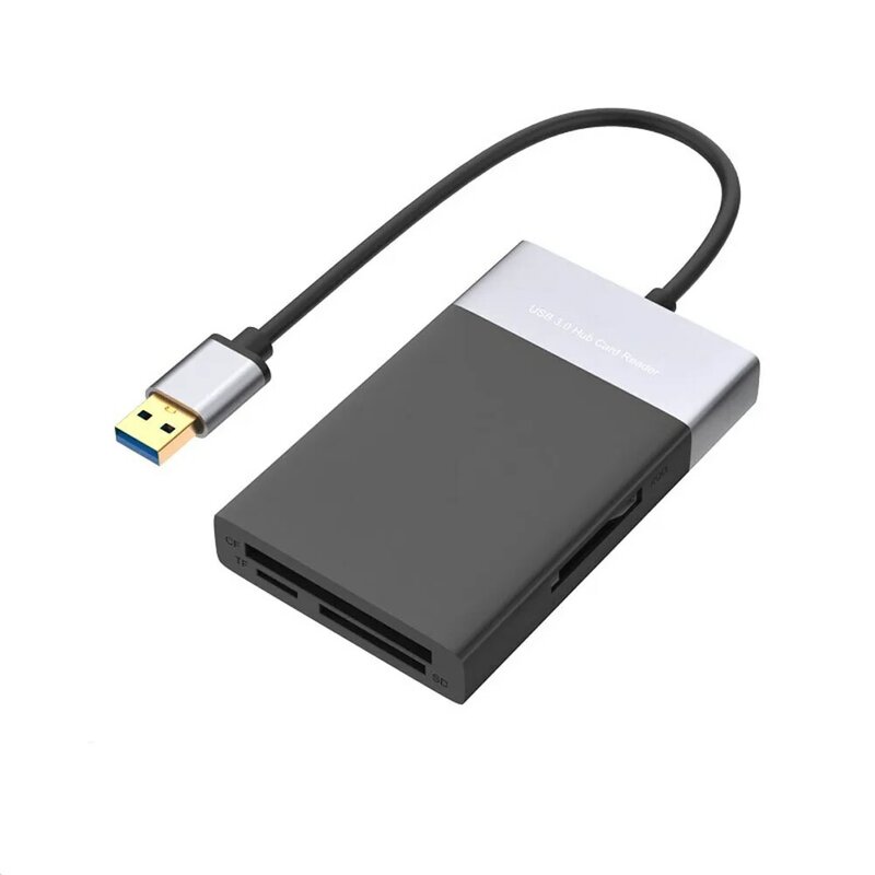 Adaptador de lector para Windows Mac, USB 3,0 HUB CF XQD SD TF, lector de tarjetas para Windows Mac