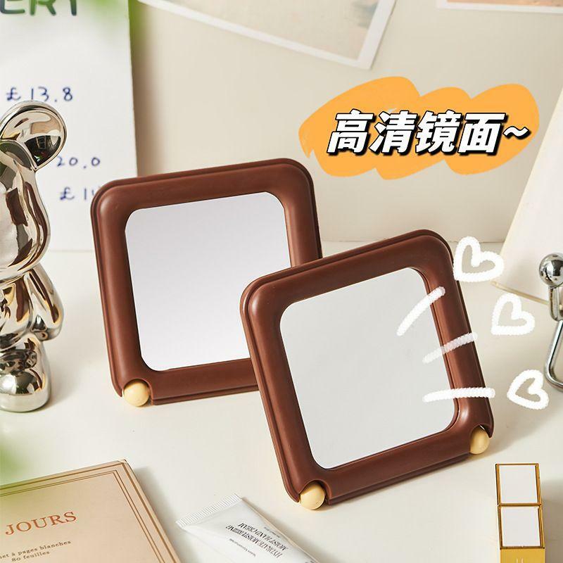 1pc kreative süße Schokolade Handtasche geformt Make-up Spiegel Home Schlafsaal multifunktion ale faltbare Schreibtisch Typ kleinen Spiegel