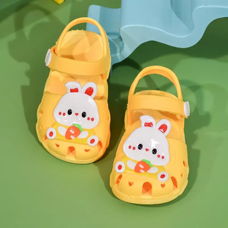 Sandali coniglio cartone animato scarpe estive per neonate casa sandalo antiscivolo per bambina suola morbida scarpe da spiaggia per bambini