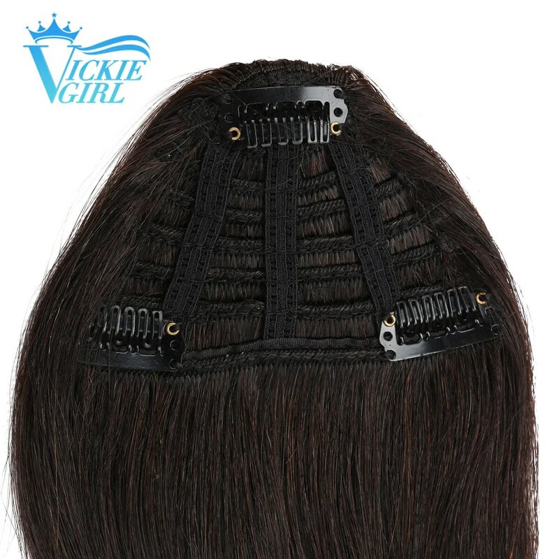 Straight Human Hair Bangs 3 clips  in  Remy Natural Human Hair Fringe Blonde Brown Color 8 inch 20g Front Bang