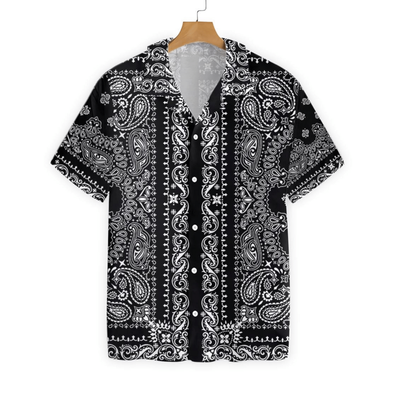 Camisas hawaianas con estampado de cachemir para hombre, camisas con botones, características nacionales, naturaleza fresca, informal, Verano