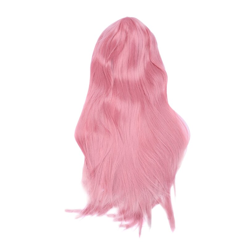 긴 스트레이트 코스프레 가발, 멀티 컬러 히트, 전체 탄성 가발 (핑크), 80cm
