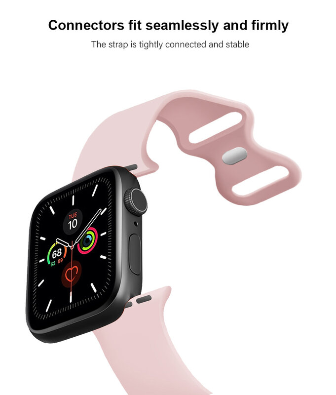 Correa de silicona para Apple Watch, pulsera deportiva de goma para reloj inteligente de 42mm, 45mm, 38mm, 44mm y 40mm, Serie 6 5 3 SE 7
