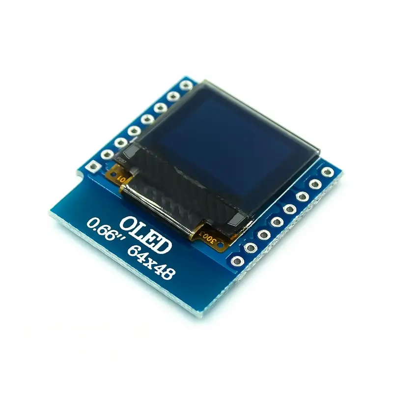 Modul peraga OLED 0.66 inci untuk WEMOS D1 MINI, modul ESP32 Arduino AVR STM32 64x48 0.66 "layar LCD IIC I2C OLED