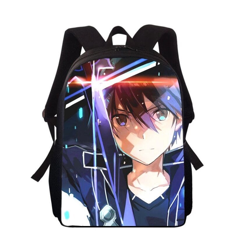Anime Sword Art Online 15 "3D Print Kids Backpack Sacos de Escola Primária para Meninos Meninas Back Pack Estudantes School Book Bags