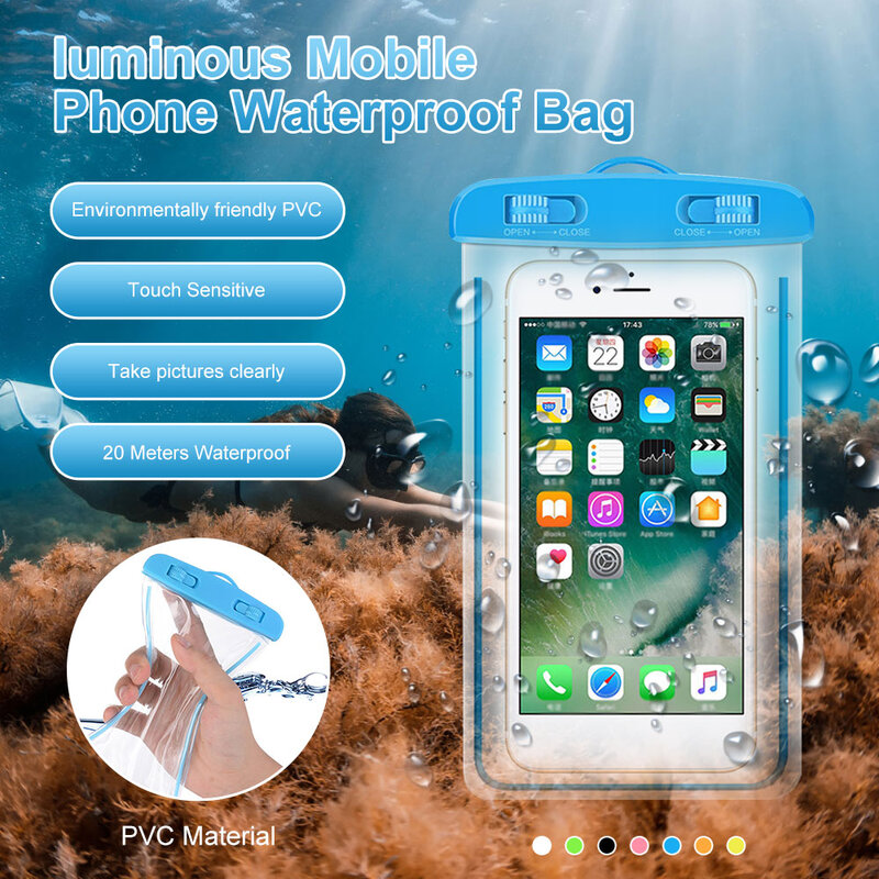 Bolsa de telefone universal ￠ prova d'￡gua, bolsa de nata￧￣o ￠ prova d'￡gua, bolsa seca subaqu￡tica, capa para telefone, esportes aqu￡ticos, praia