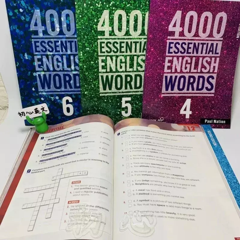 Livro de vocabulário para o exame elementar, Novo, 4000 palavras essenciais em inglês, 1-6 núcleo, 6 livros por conjunto