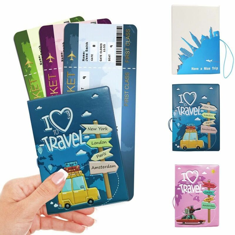 旅行や旅行用のかわいいトラベルアクセサリー,パスポートカバー,カードホルダー,PVC,新しいデザイン