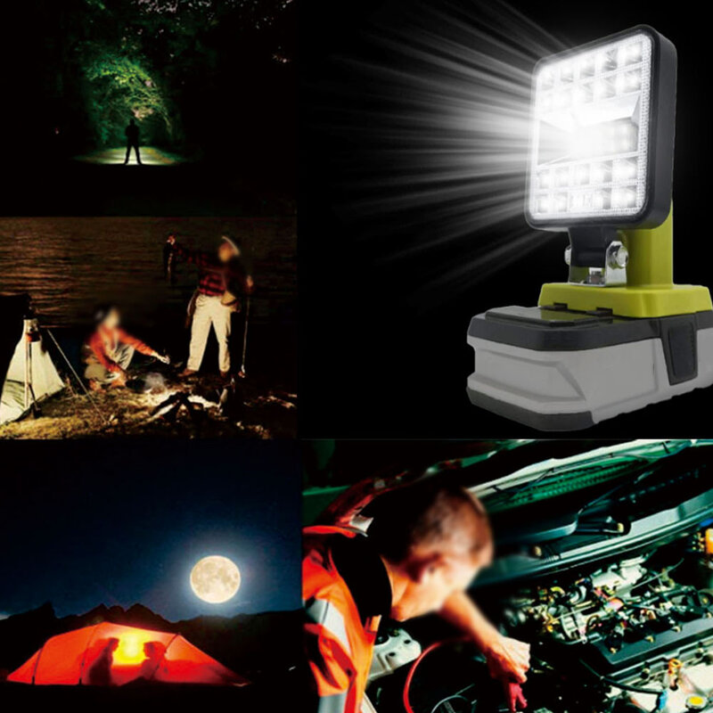 1 pz LED Work Light ABS + PC compatibile con per batterie agli ioni di litio 18V in lega di zinco per parti di strumenti di illuminazione da lavoro sul campo