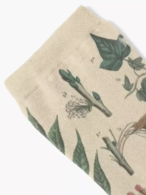 Calcetines botánicos con estampado para hombre y mujer, calcetín de lujo, Invierno