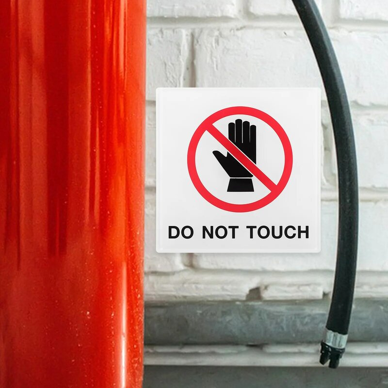 Perekat tidak menyentuh tanda bahaya Decal lengket Decal tidak ada sentuhan tanda peringatan akrilik