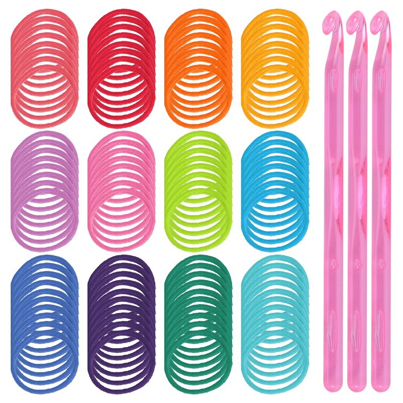 New 192 Pcs 7 Inches Potholder Loops Weaving Loom Loops Weaving Craft Loops With 12 Colors For DIY Crafts Supplies A