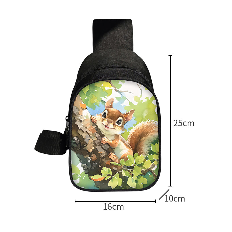 Cute Koala Print Chest Bag Watercolor Red Panda Sloth Tree Crossbody Bags Men Women Phone Holder Storage Bags Messenger Bag Gift