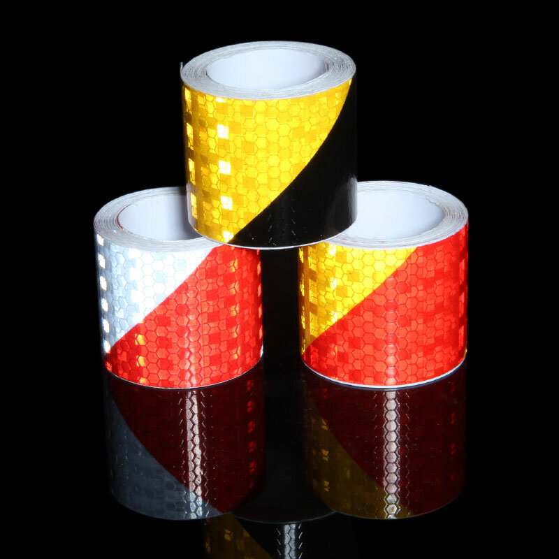 サイクリングやモーターサイクル用の反射性接着剤,5m,蛍光素材,黄色と赤の矢印ステッカー,安全反射テープ