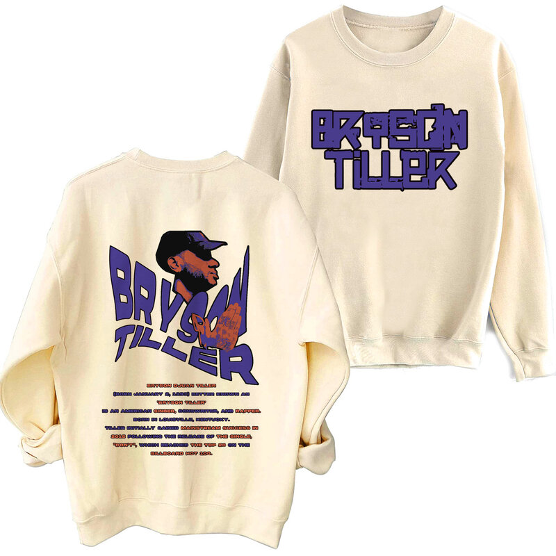 Bryson Tiller Sweatshirt Harajuku Round Neck Long Sleeve Oversized Popular Music Hoodie Fans Gift