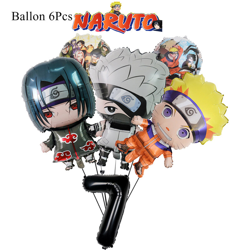Narutoe Itachi Kakashi Foil Ballon Set forniture per feste 1st-9th gonfiare Helium Globos bambini compleanno giocattolo fai da te regali decorazione per feste