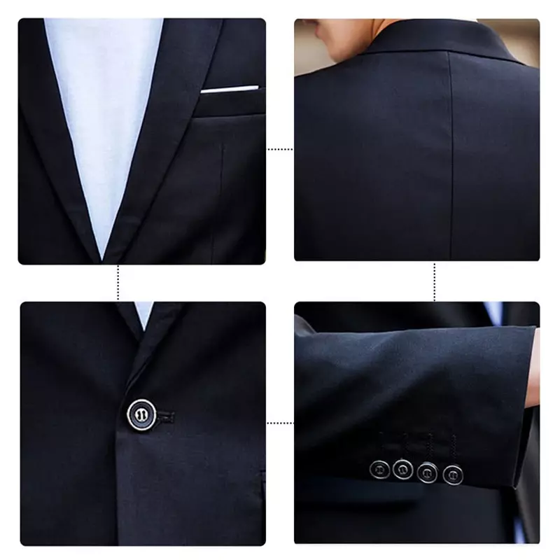 Hochzeits anzug Männer Blazer 2 Stück Sets elegante Business formale 3 volle koreanische Hosen blaue Mäntel Jacken Luxus versand kostenfrei