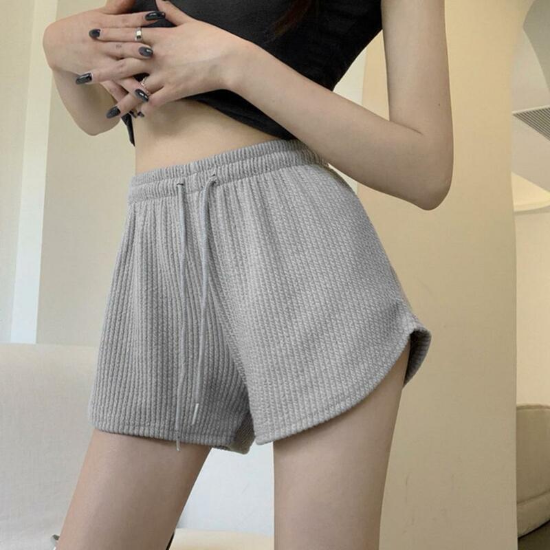 Pantalones cortos deportivos para mujer, Shorts holgados de estilo fino, informales, talla grande, pierna ancha, cintura alta, Verano