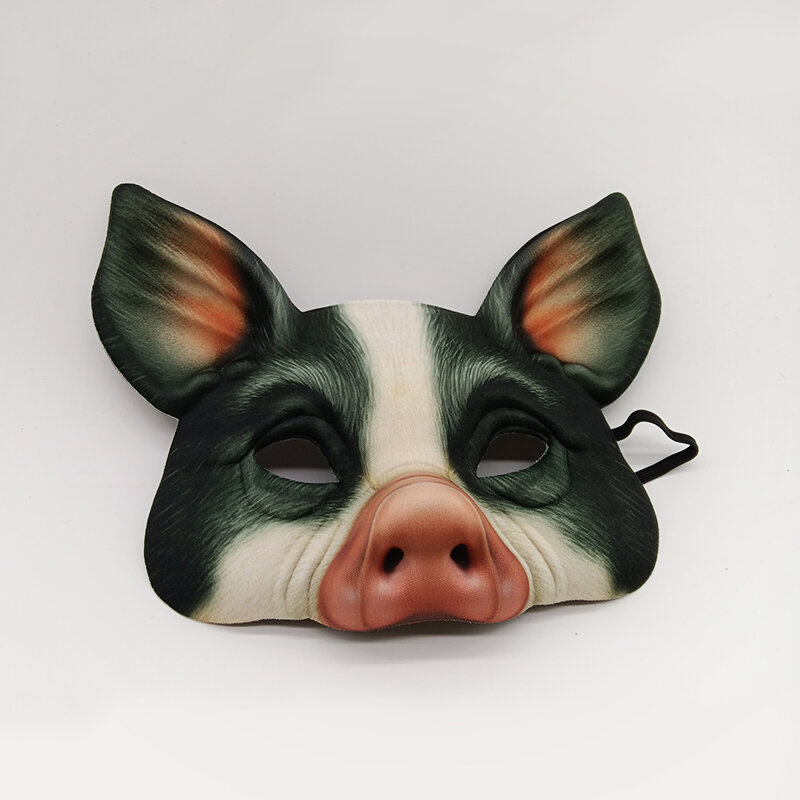 3D 동물 마스크 할로윈 가장 무도회 공 마스크, 호랑이 돼지 하프 페이스 마스크, 파티 카니발 멋진 원피스 코스튬 소품 장식 액세서리